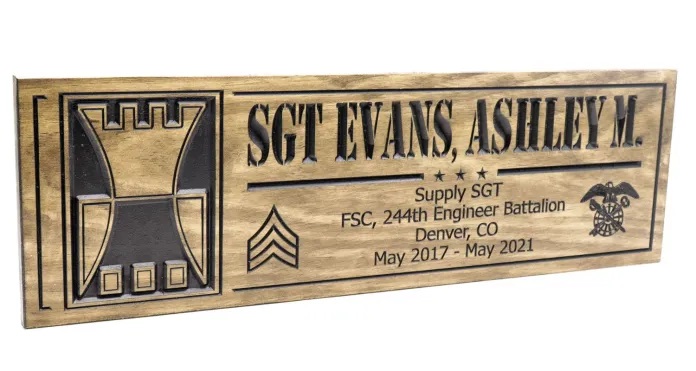 Supply SGT FSC-244th Engineer Battalion Denver Colorado Plaque