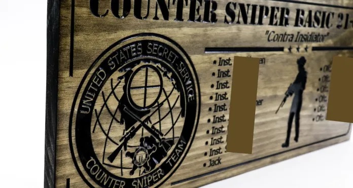 US Secret Service Counter Sniper Team wooden sign