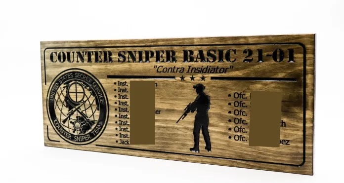 US Secret Service Counter Sniper Team wooden sign