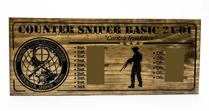 US Secret Service Counter Sniper Team wooden sign